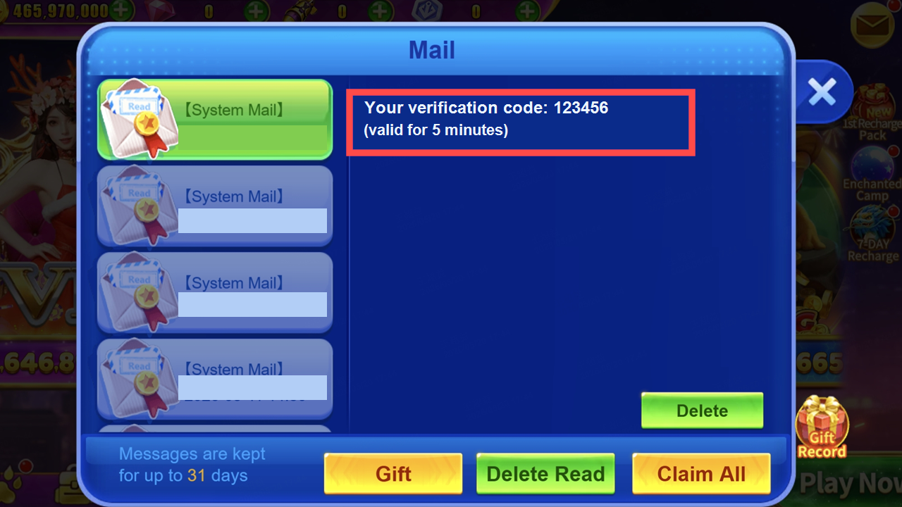 Verification code mail guide